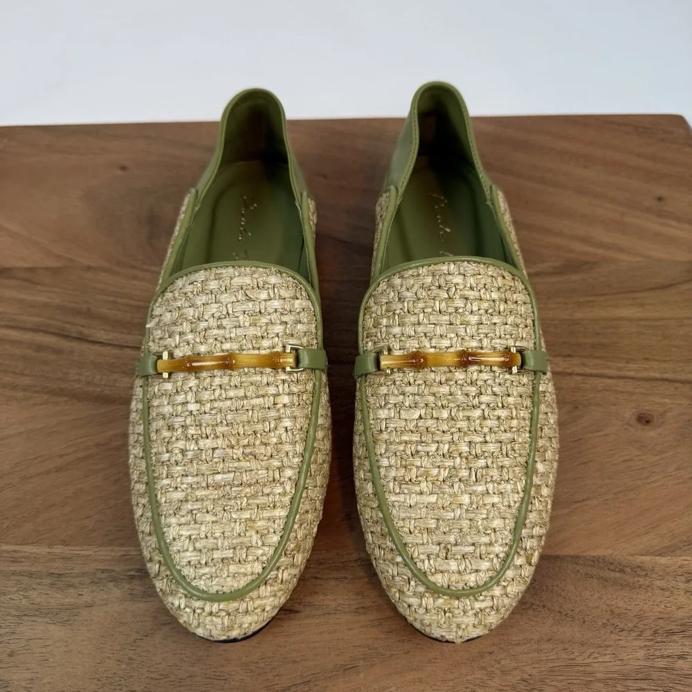 New Paula Torres Lia Raffia Handmade Loafer‎ Shoes Size 7 M